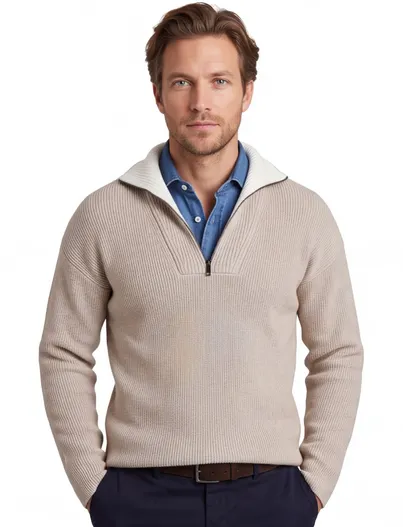 Genti Trui Genti beige gebreid