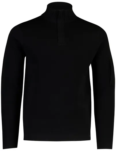 Genti Genti trui zwart half zip turtleneck