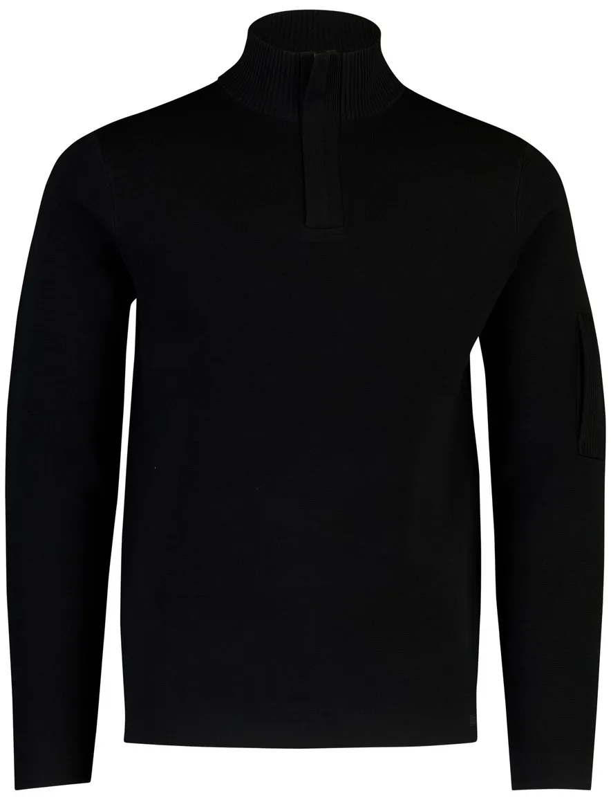 Genti trui zwart half zip turtleneck