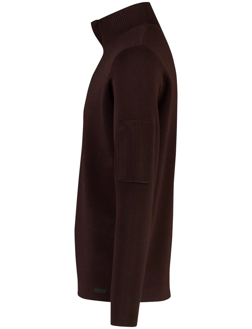 Genti trui bruin half zip turtleneck