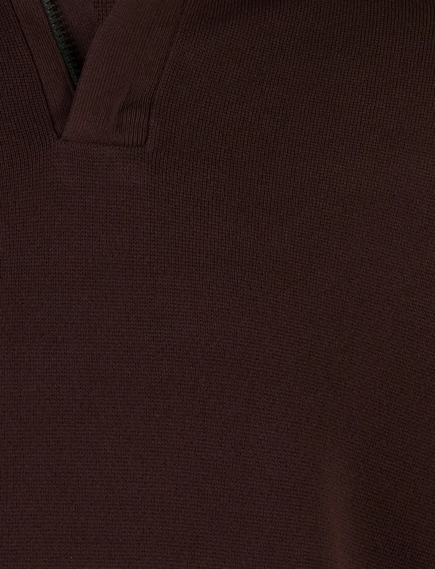 Genti trui bruin half zip turtleneck