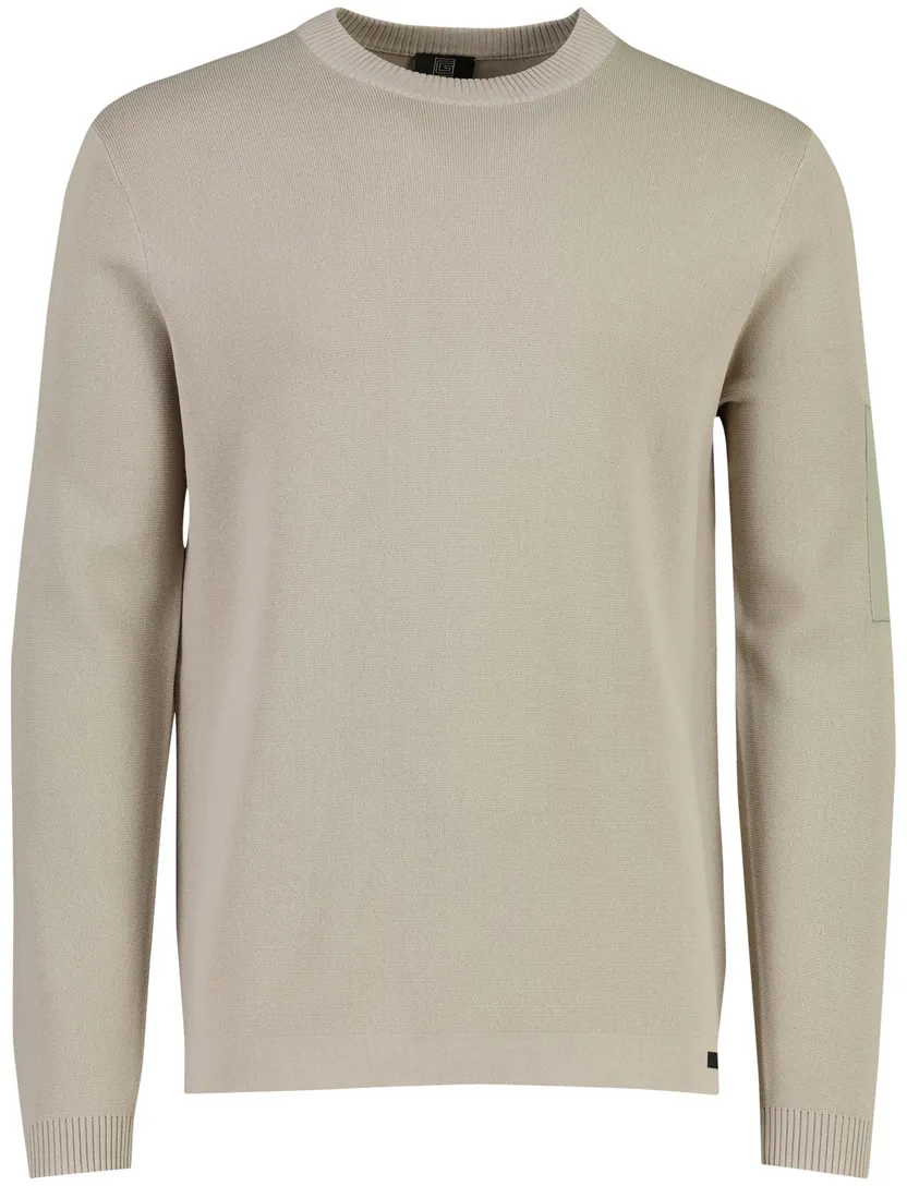 Trui Genti beige zak op de mouw