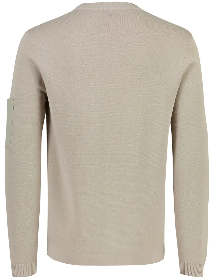 Trui Genti beige zak op de mouw