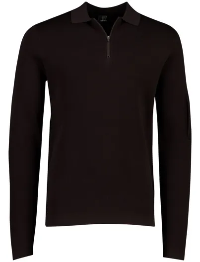 Genti Genti poloshirt zwart effen