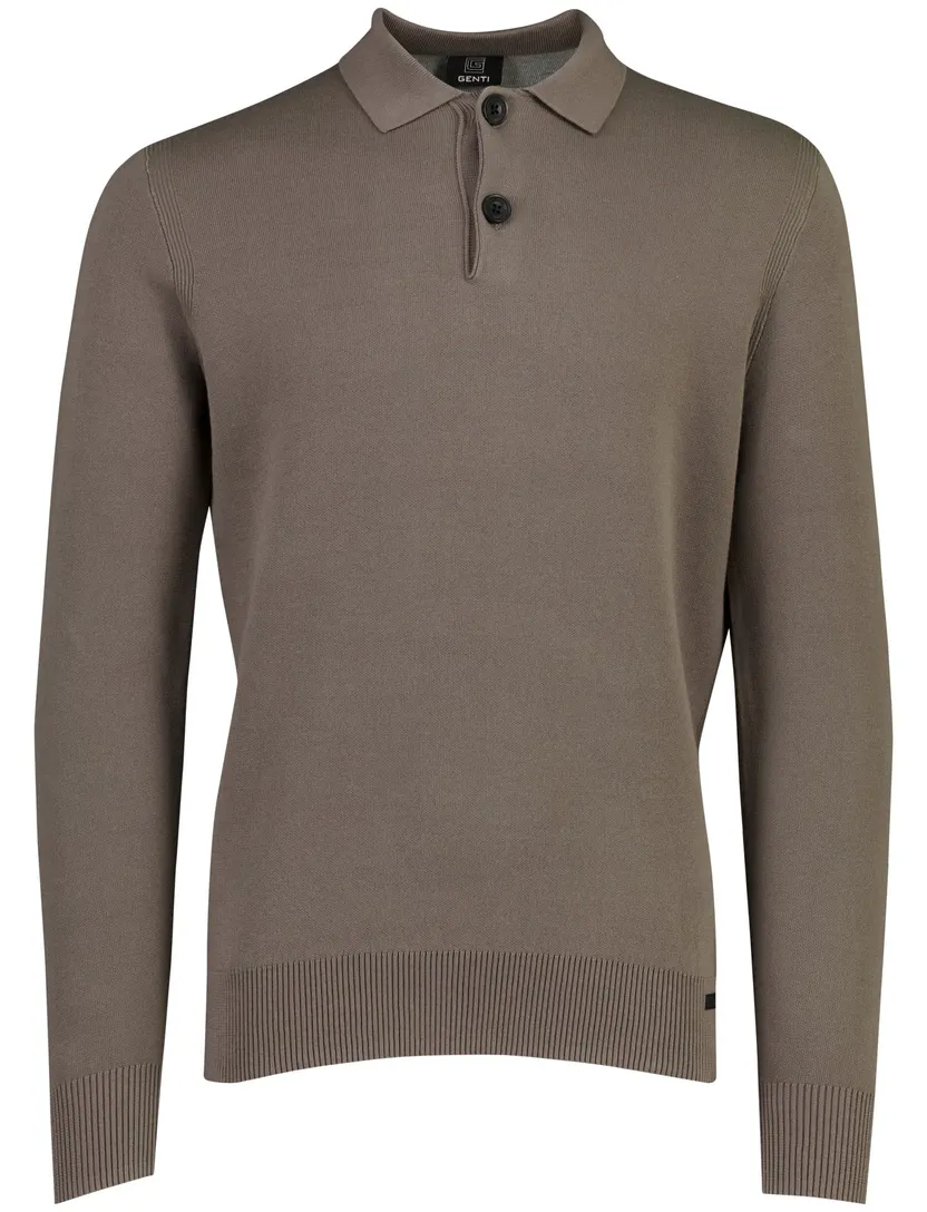 Poloshirt Genti bruin 2 knoops