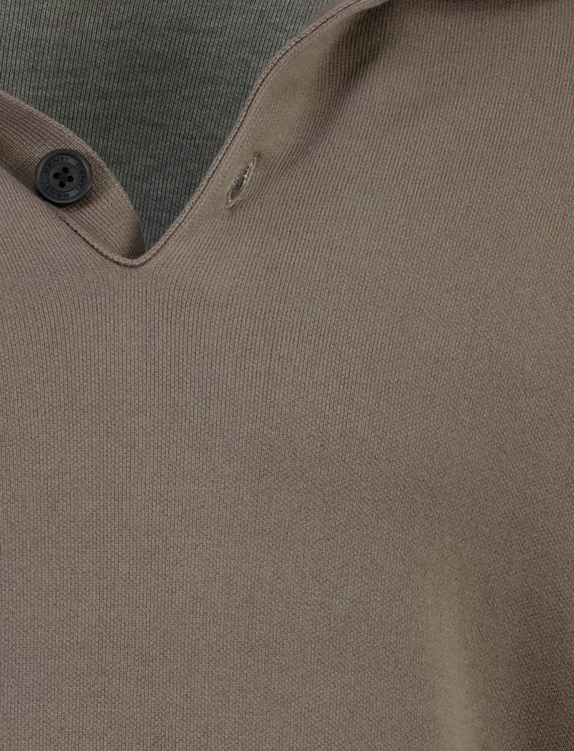 Poloshirt Genti bruin 2 knoops