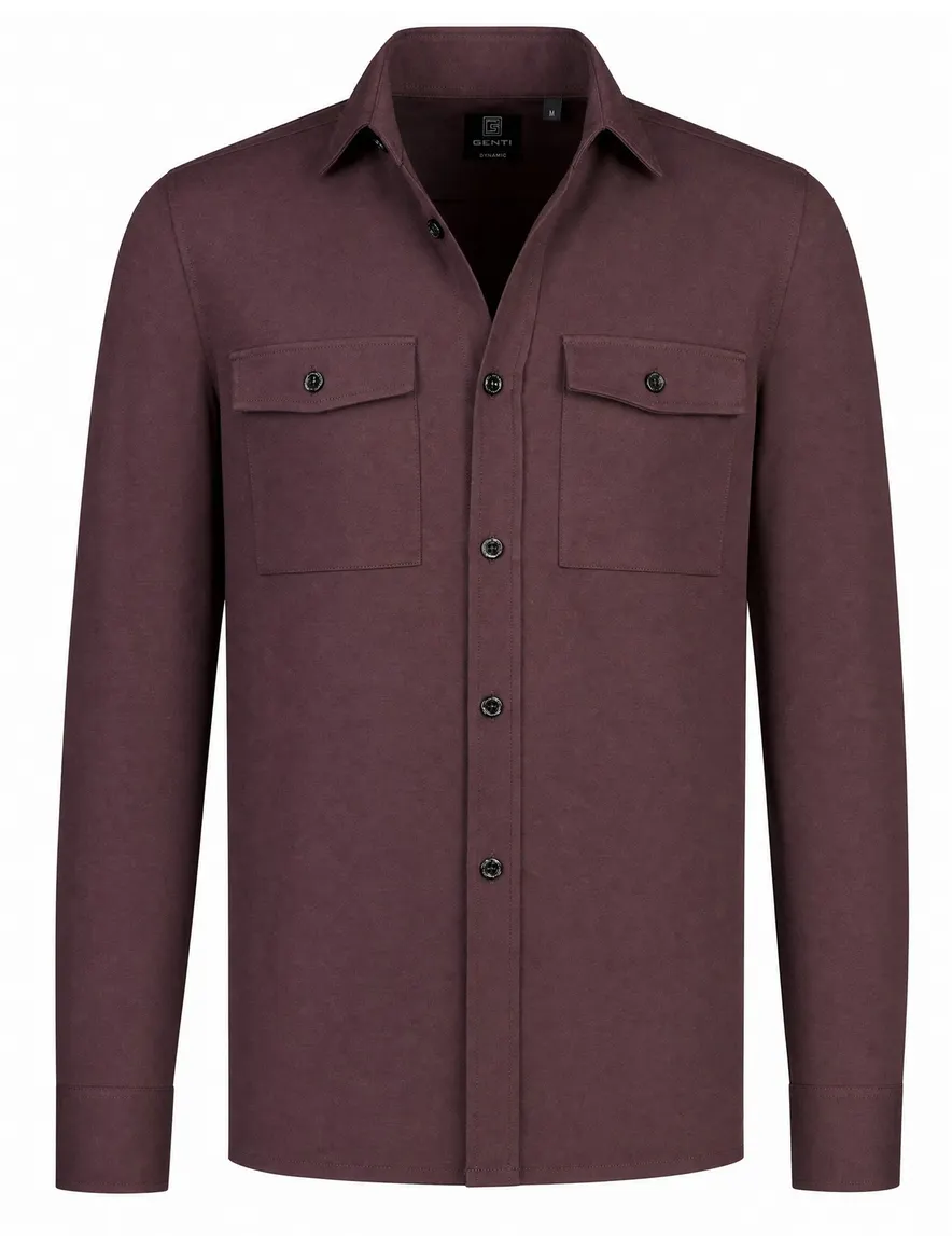 Overshirt Genti aubergine rood