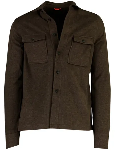 Genti Overshirt Genti bruin met borstzak