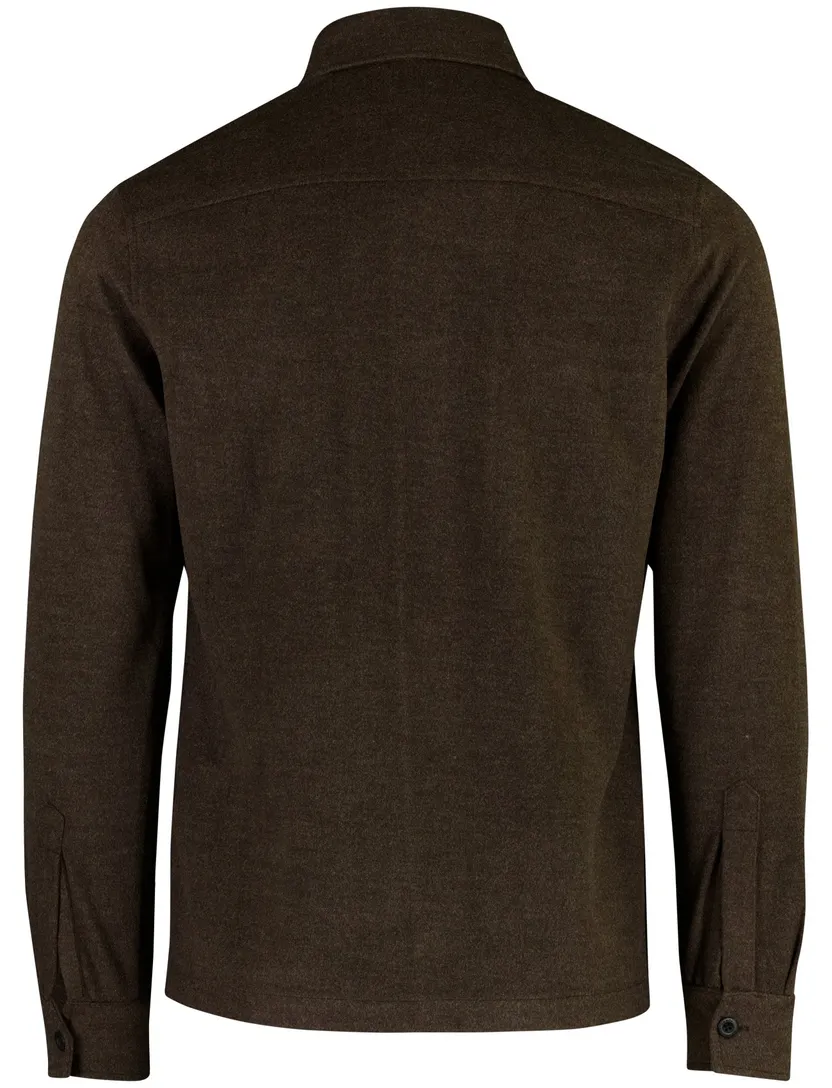 Overshirt Genti bruin met borstzak