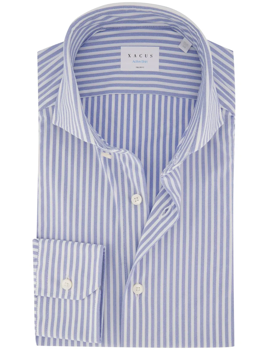 Xacus Active gestreept overhemd blauw