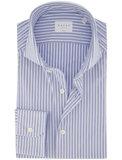 Xacus Xacus Active overhemd blauw gestreept normale fit