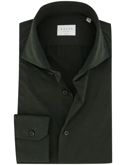 Xacus Overhemd Xacus Active donkergroen stretch