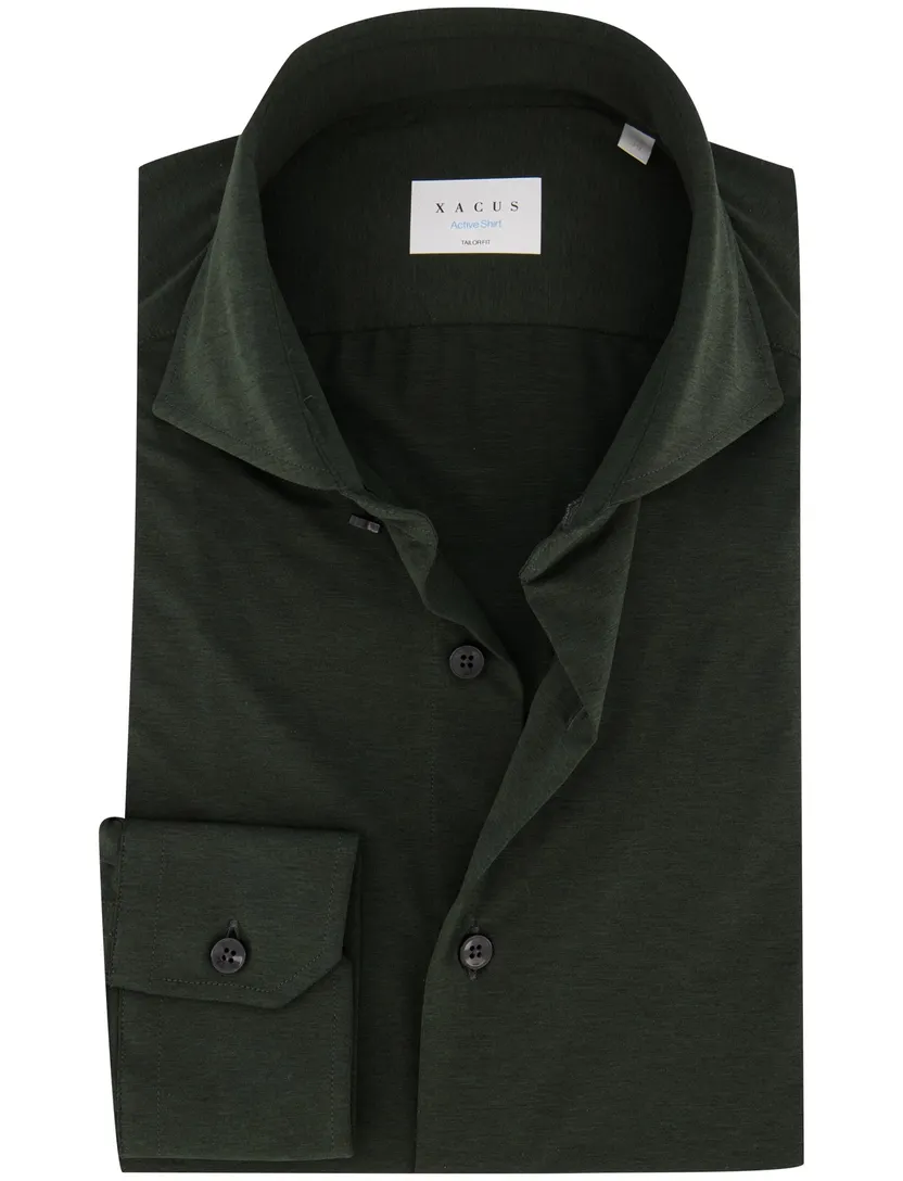 Overhemd Xacus Active donkergroen stretch