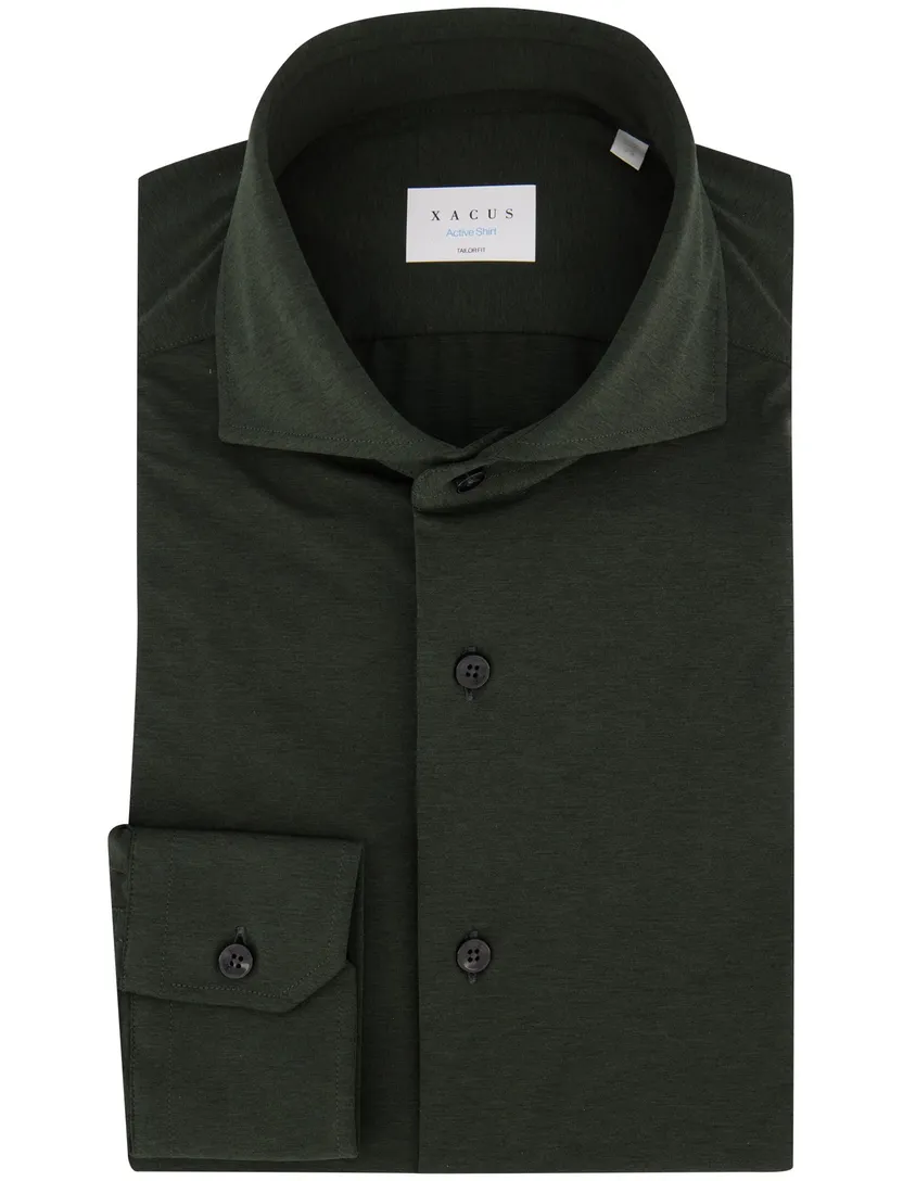 Overhemd Xacus Active donkergroen stretch