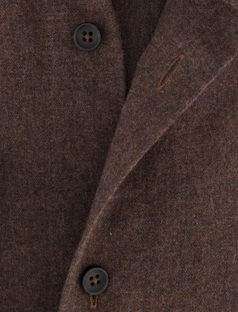 Overhemd Xacus bruin gemêleerd slim fit