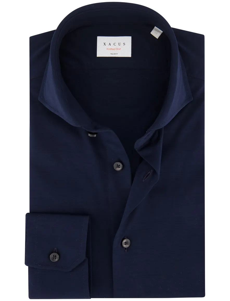 Donkerblauw overhemd Xacus jersey