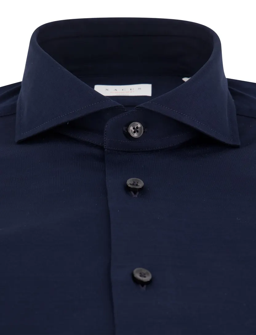 Overhemd Xacus donkerblauw jersey