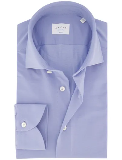 Xacus Xacus Active overhemd blauw print strijkvrij