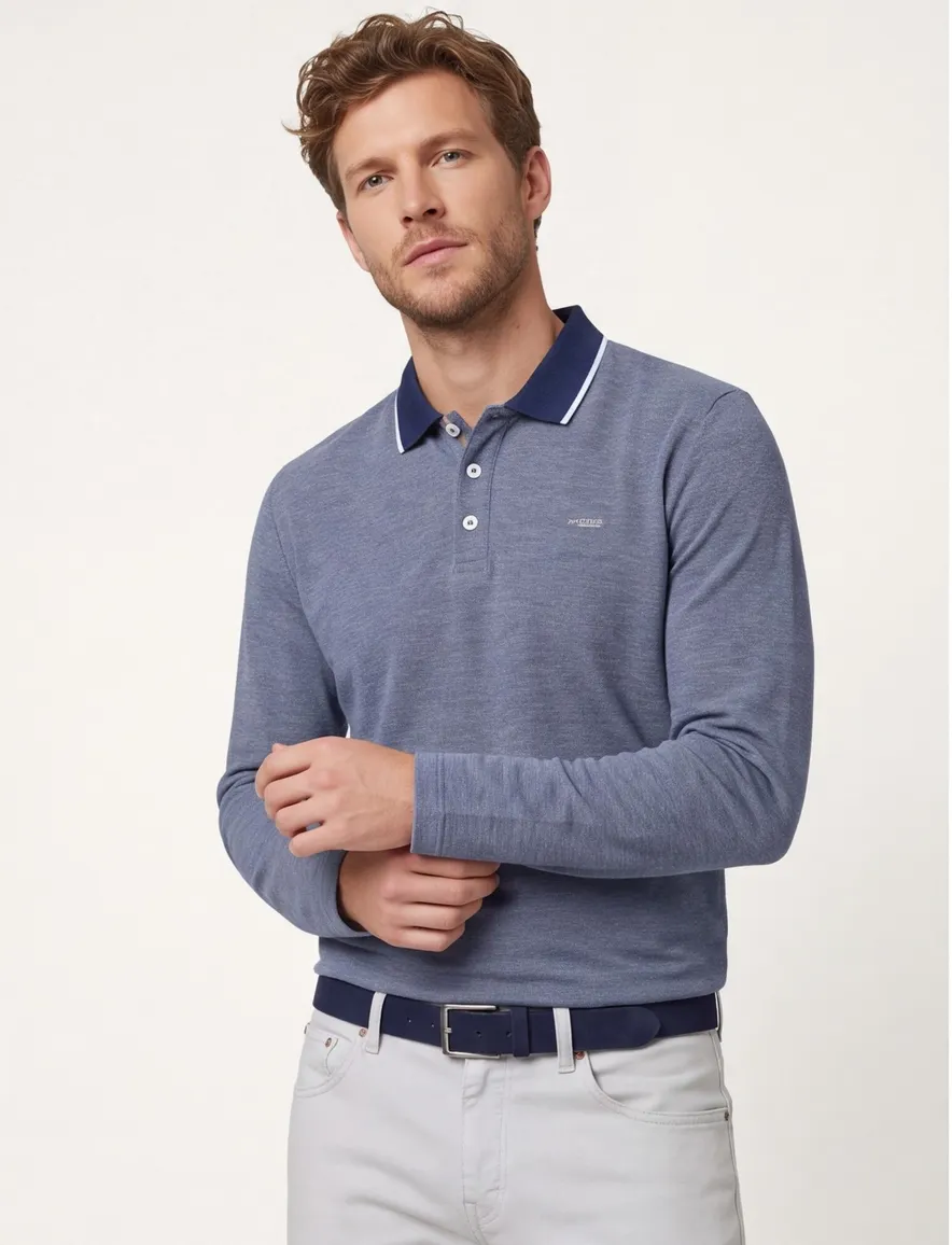 Jack & Jones poloshirt blauw gemêleerd