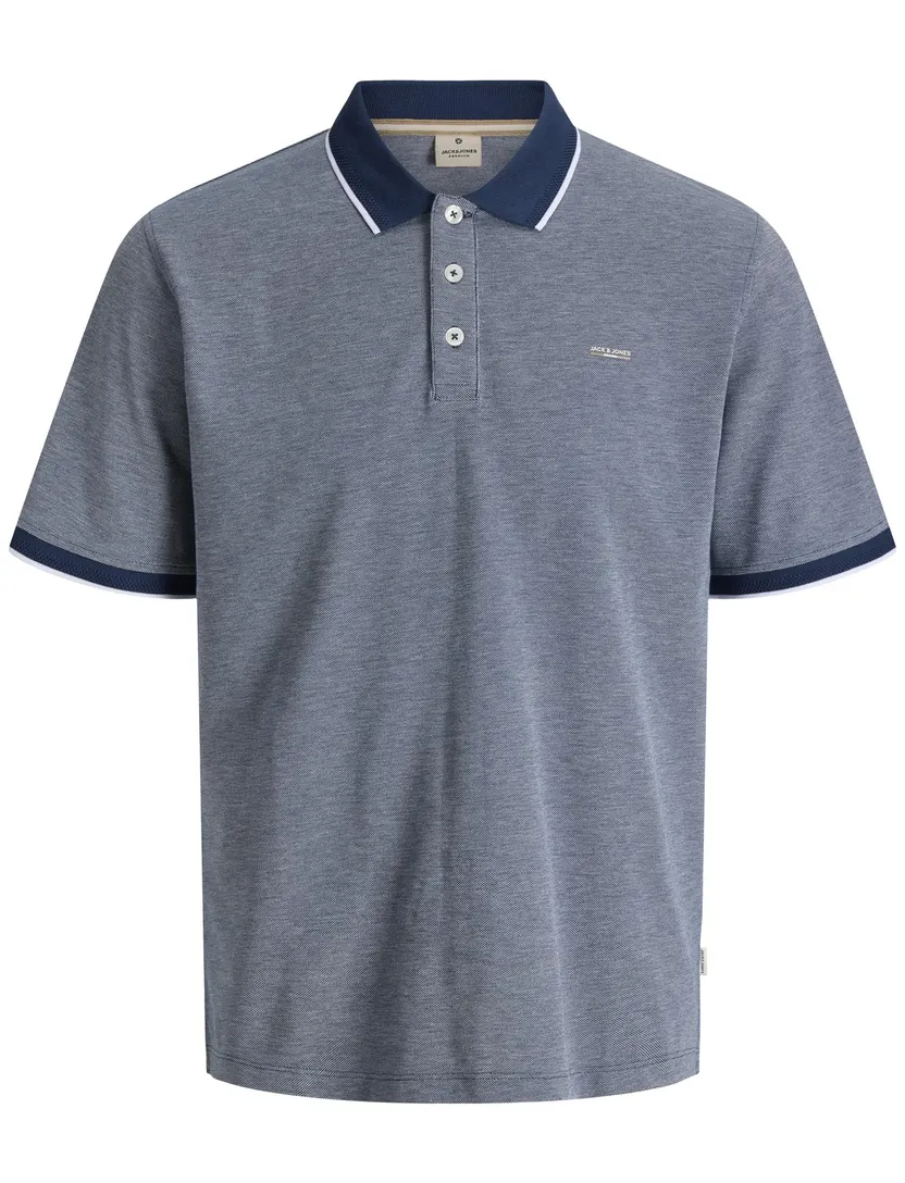 Jack & Jones Regular Fit poloshirt blauw gemêleerd