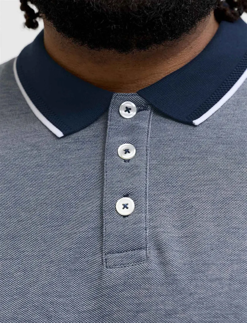 Jack & Jones Regular Fit poloshirt blauw gemêleerd