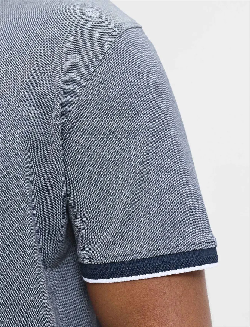 Jack & Jones Regular Fit poloshirt blauw gemêleerd