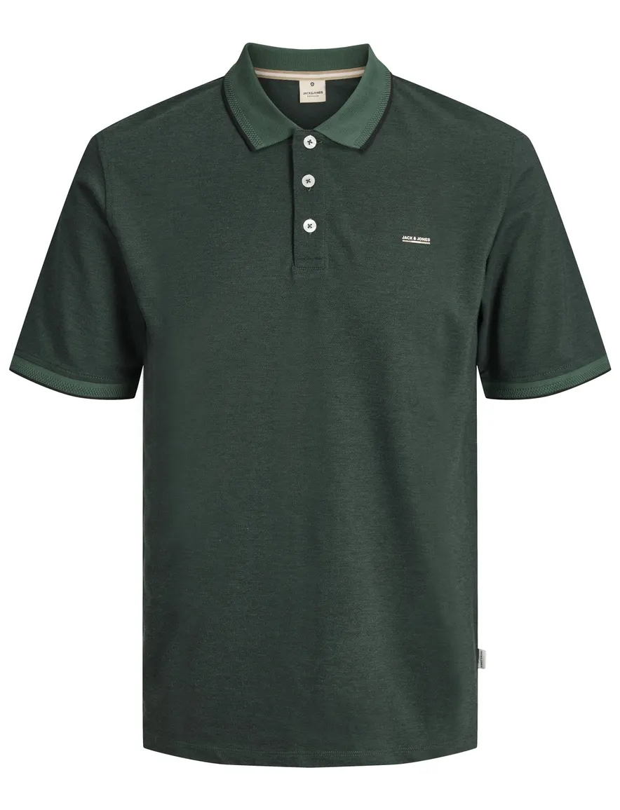 Jack & Jones Regular Fit poloshirt donkergroen gemêleerd