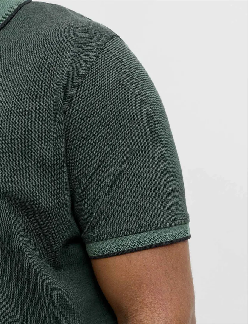 Poloshirt Jack & Jones Regular Fit donkergroen gemêleerd