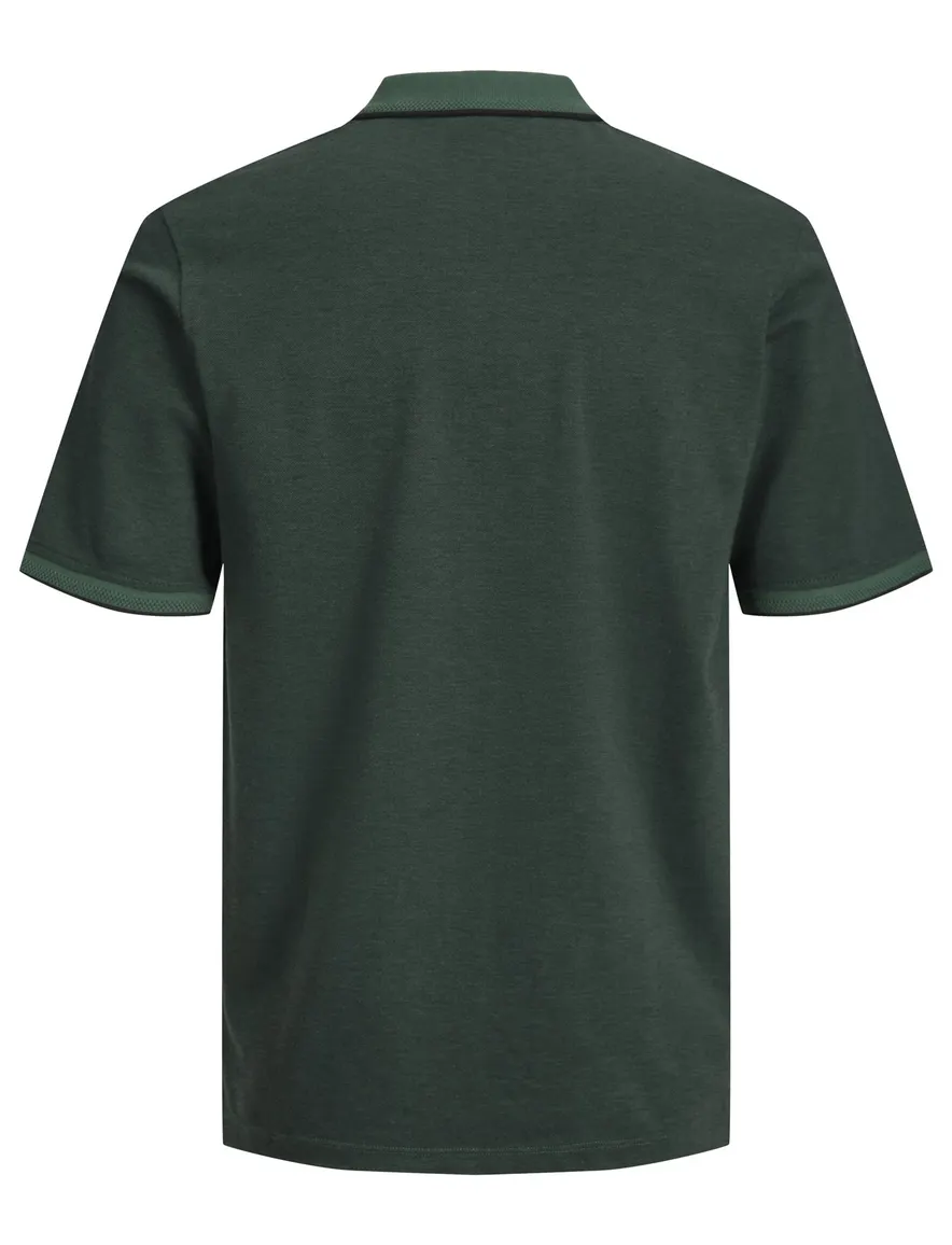 Jack & Jones Regular Fit poloshirt donkergroen gemêleerd
