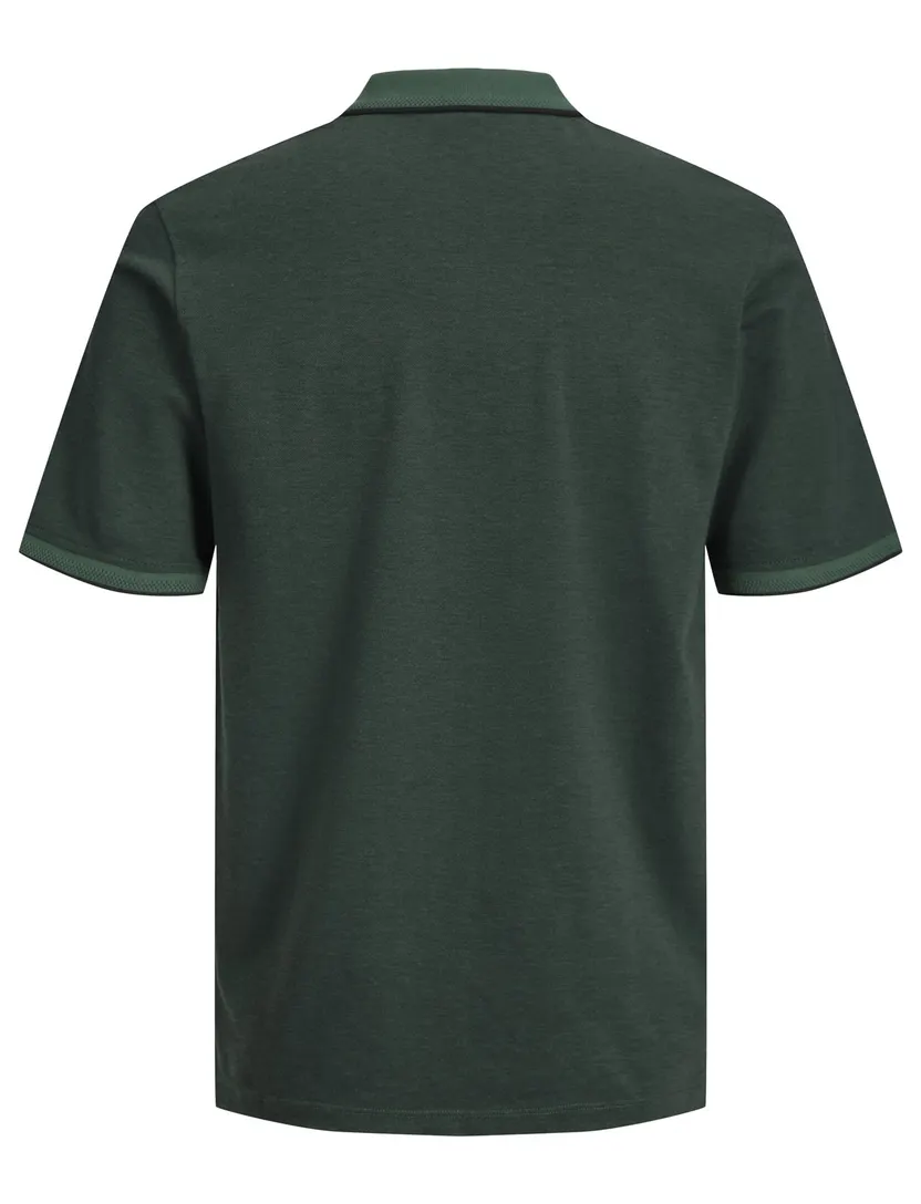 Poloshirt Jack & Jones Regular Fit donkergroen gemêleerd