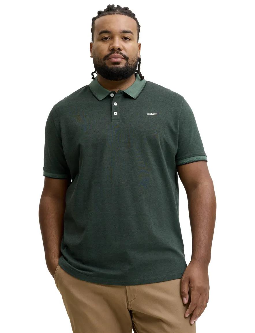 Jack & Jones Regular Fit poloshirt donkergroen gemêleerd