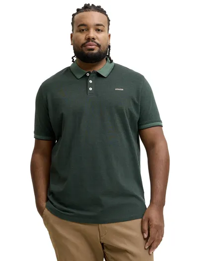 Jack & Jones Poloshirt Jack & Jones Regular Fit donkergroen gemêleerd