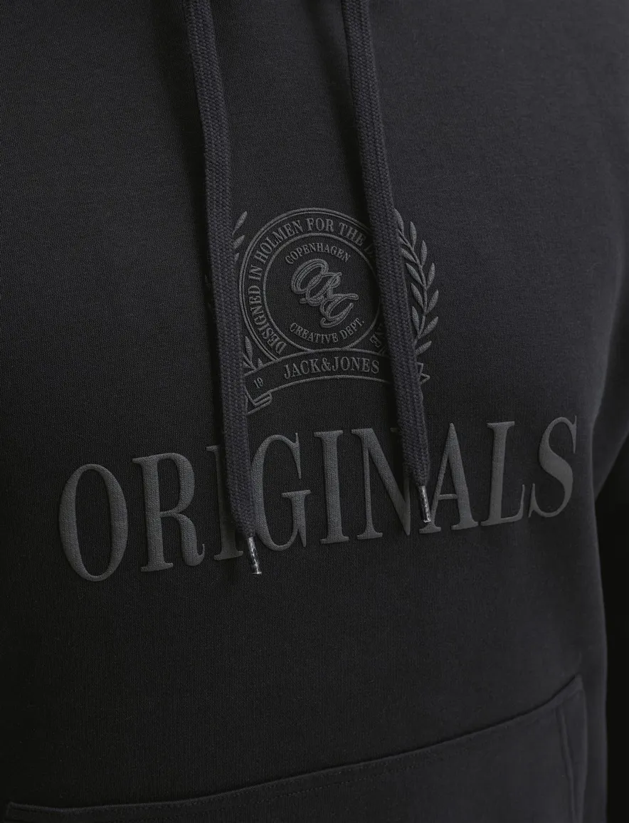 Jack & Jones Regular Fit hoodie zwart met opdruk