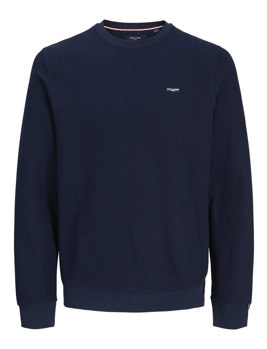Jack & Jones Regular Fit trui ronde hals donkerblauw