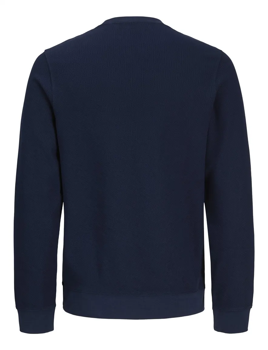 Jack & Jones Regular Fit trui ronde hals donkerblauw