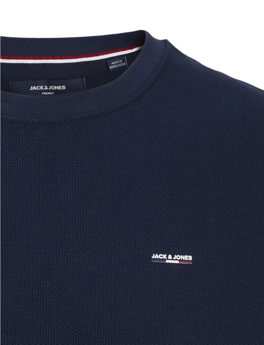 Jack & Jones Regular Fit trui ronde hals donkerblauw