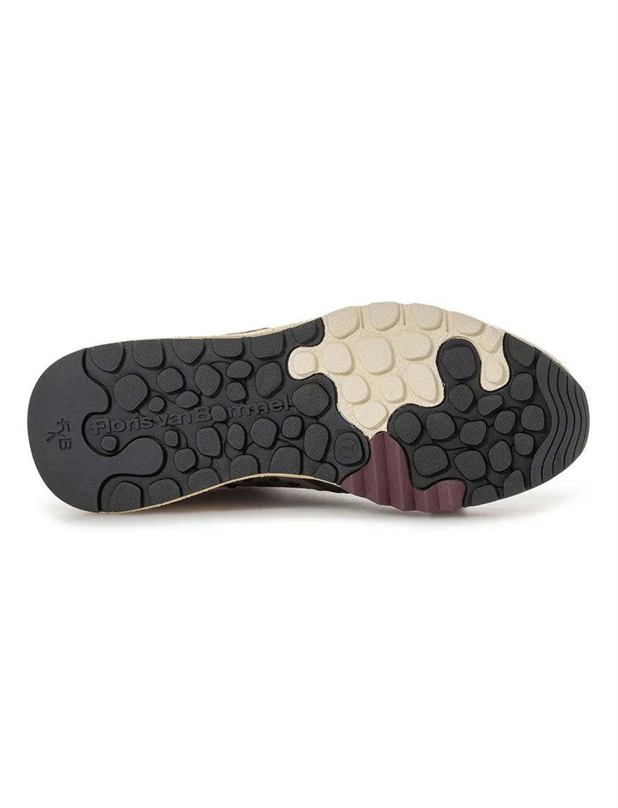 Floris van Bommel sneakers donkerblauw suède geprint