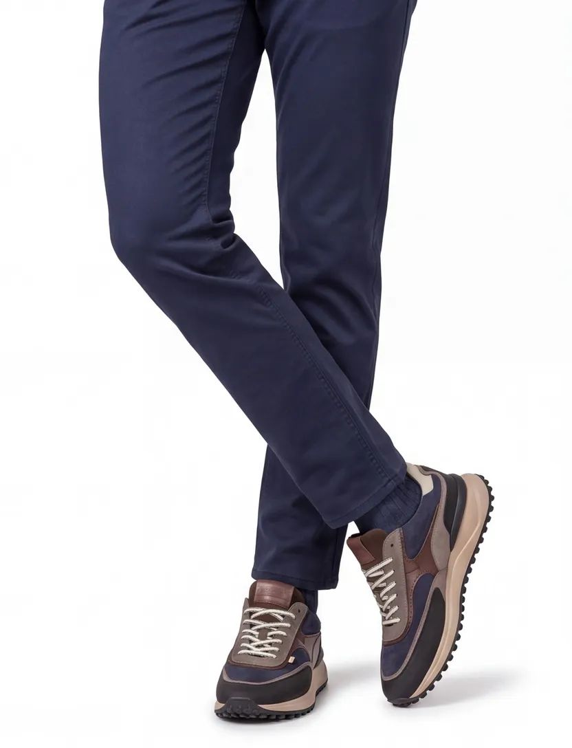Schoenen Floris van Bommel Noppi blauw suede sneakers