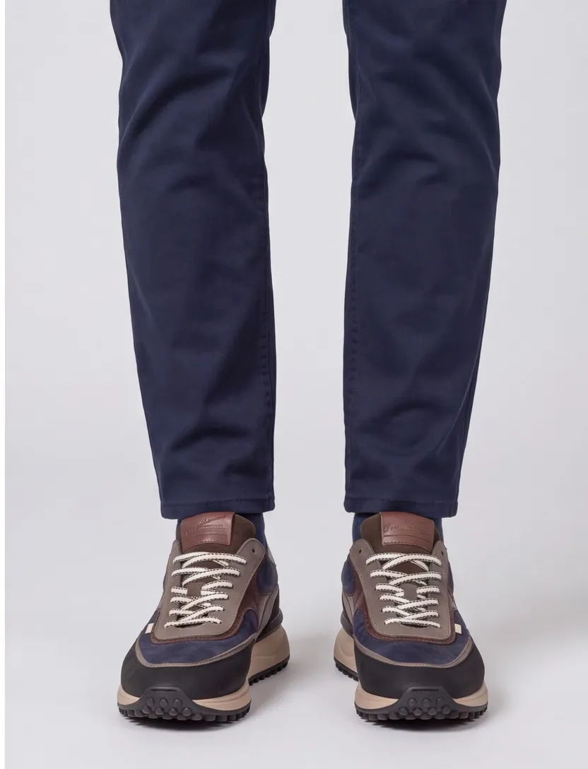 Schoenen Floris van Bommel Noppi blauw suede sneakers