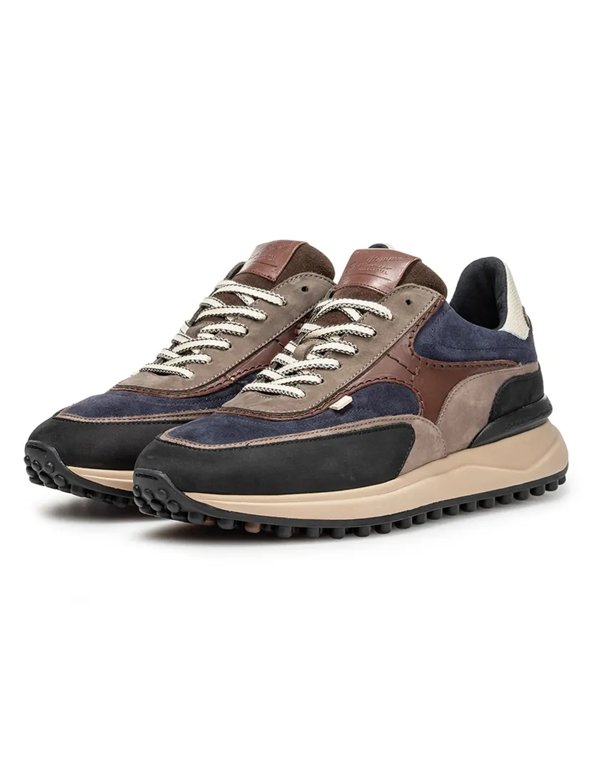 Schoenen Floris van Bommel Noppi blauw suede sneakers