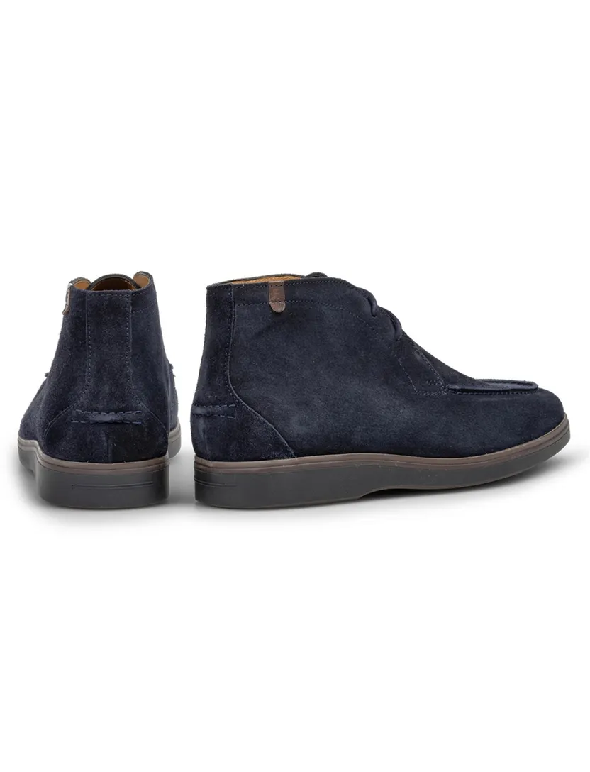 Schoenen Floris van Bommel donkerblauw suede boots