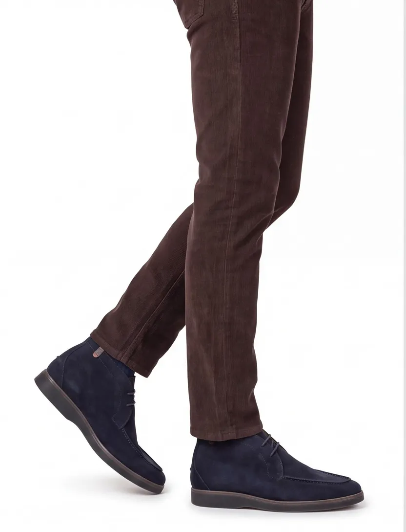 Schoenen Floris van Bommel donkerblauw suede boots