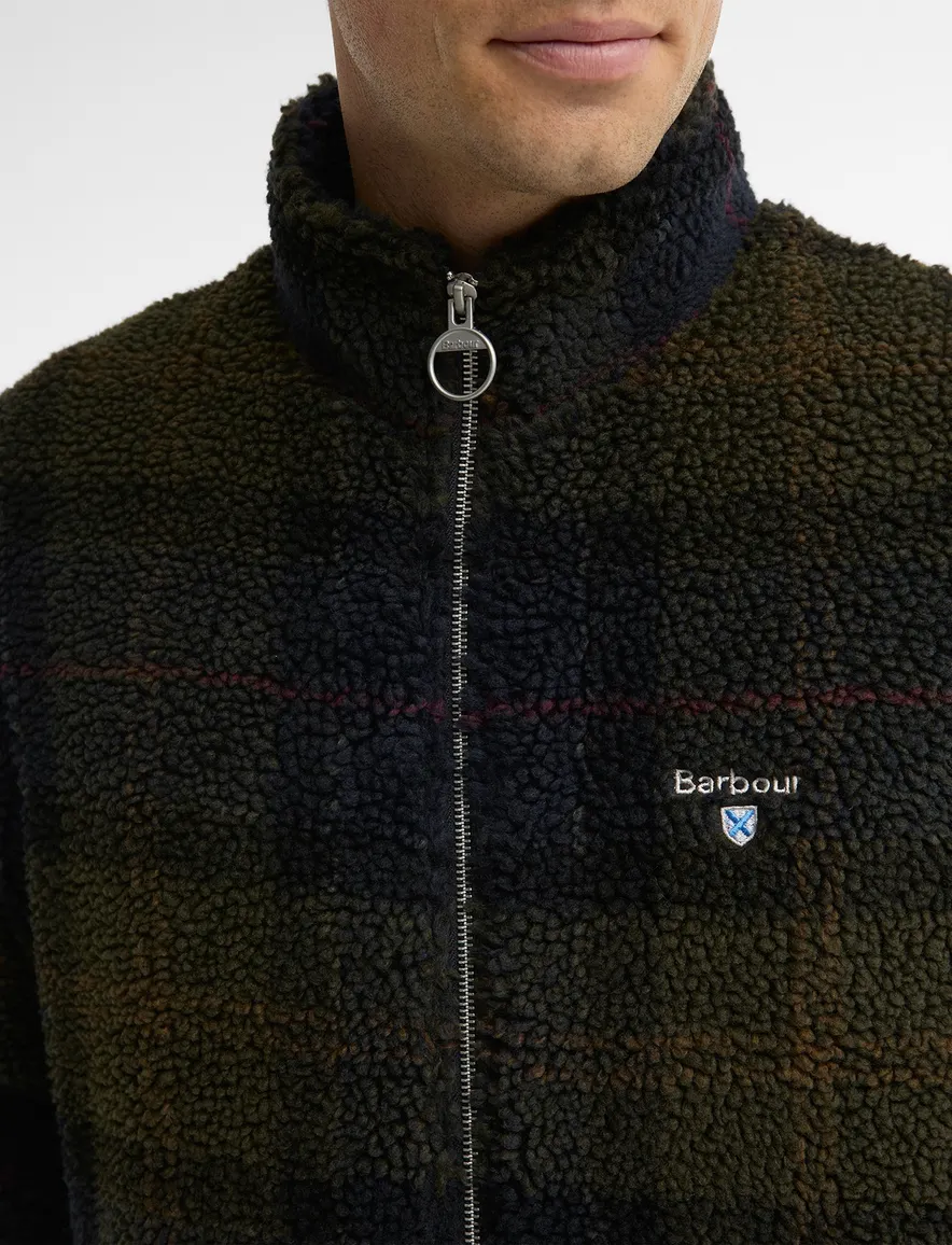 Barbour vest outdoor groen geruit fleece
