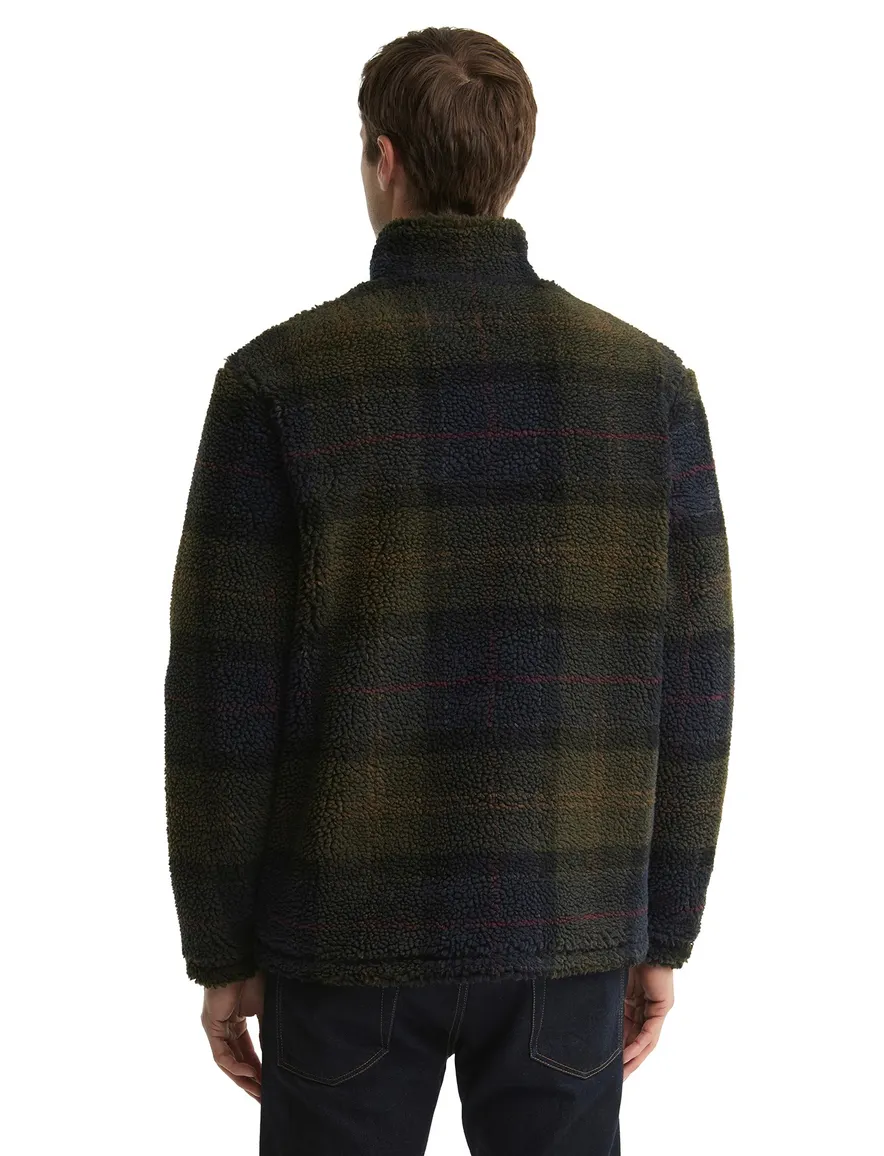 Barbour vest outdoor groen geruit fleece