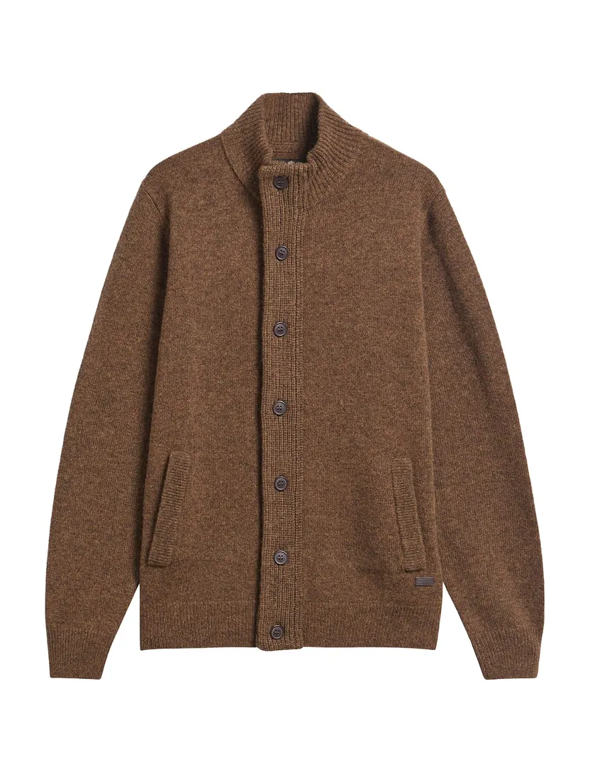 Vest Barbour bruin gebreid 100% lamswol