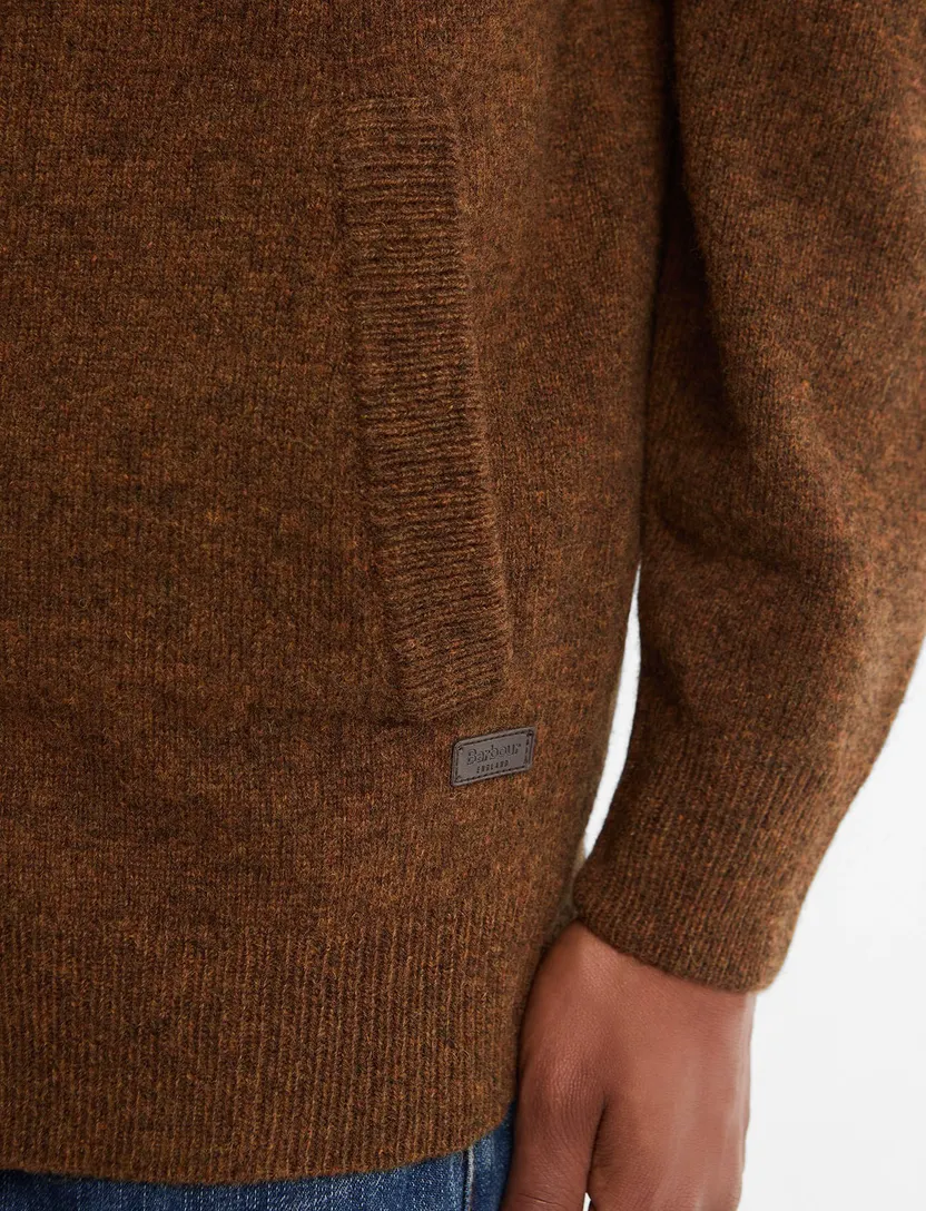 Vest Barbour bruin gebreid 100% lamswol