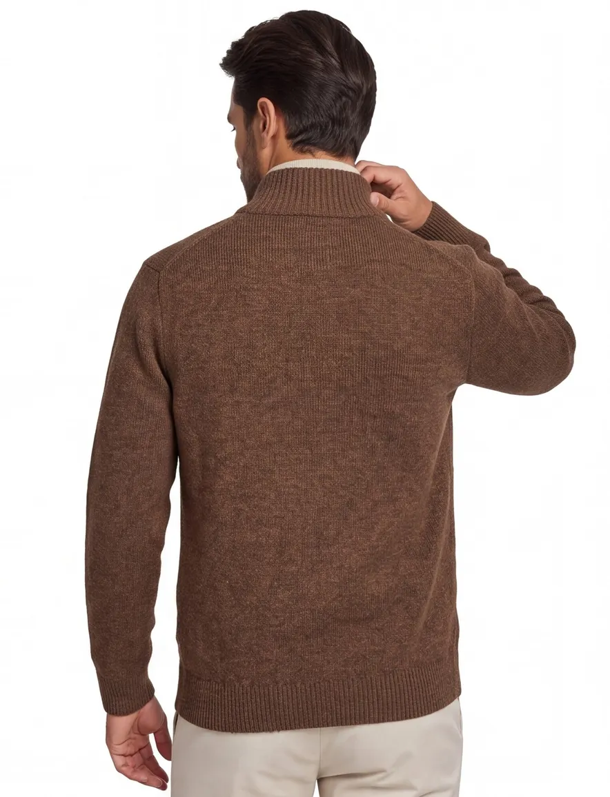 Barbour gebreid vest bruin gemeleerd