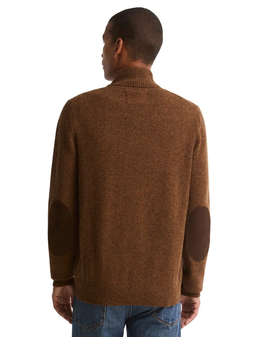 Vest Barbour bruin gebreid 100% lamswol