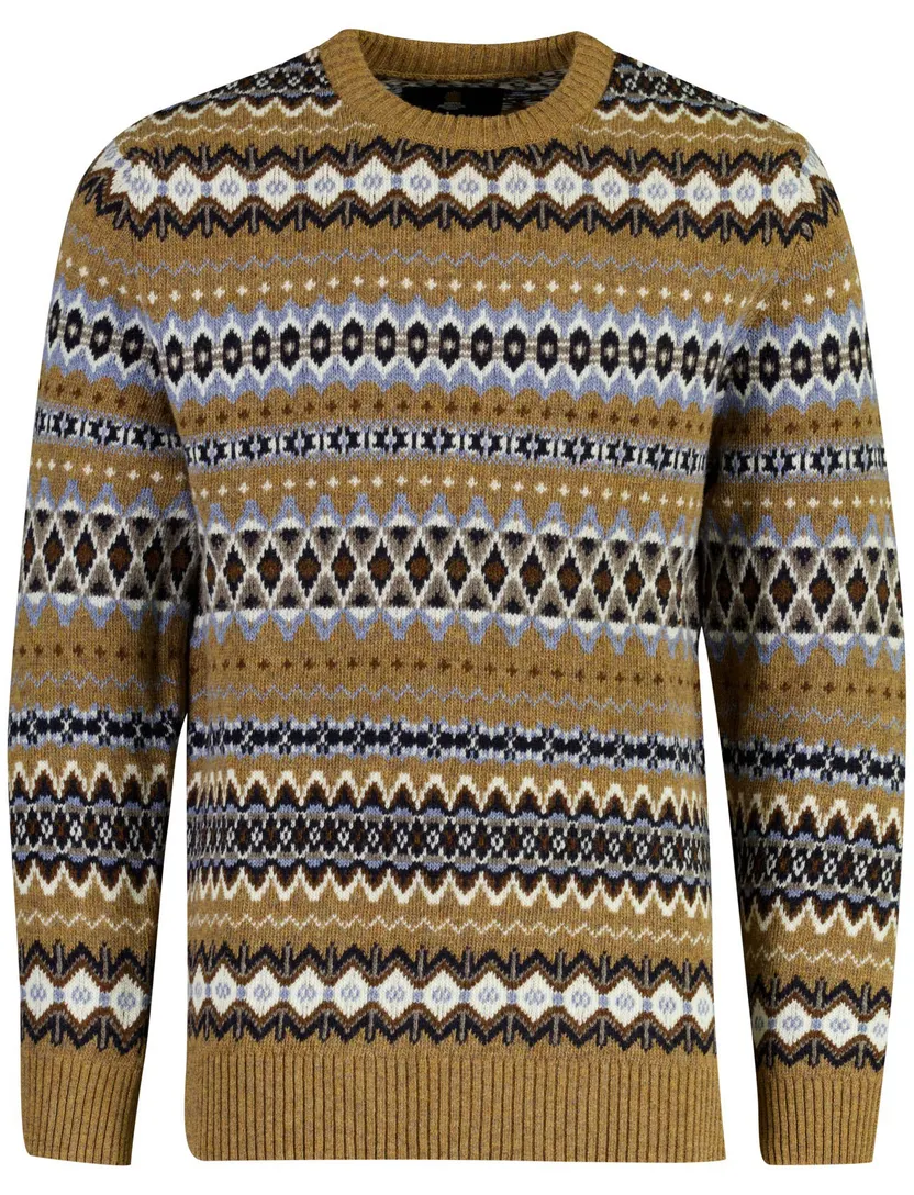 Trui Barbour bruin wol motief