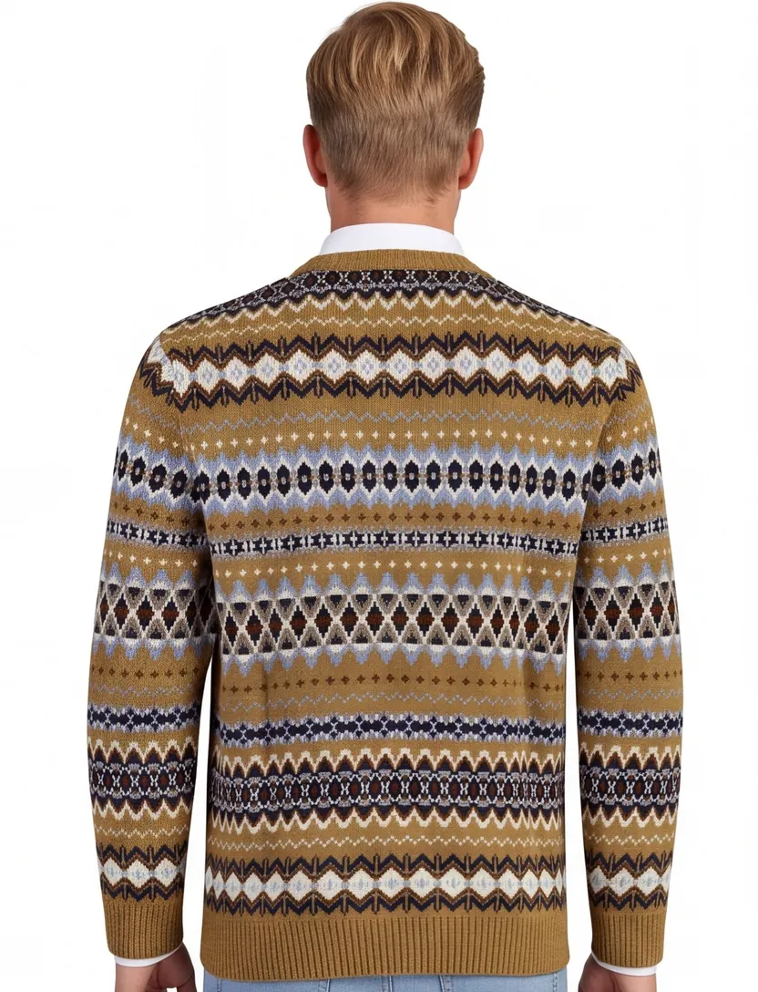 Trui Barbour bruin wol motief